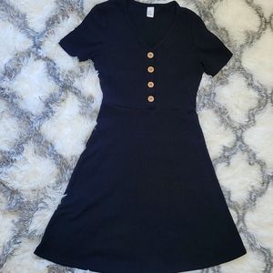 Black Short Dress with buttons on top
